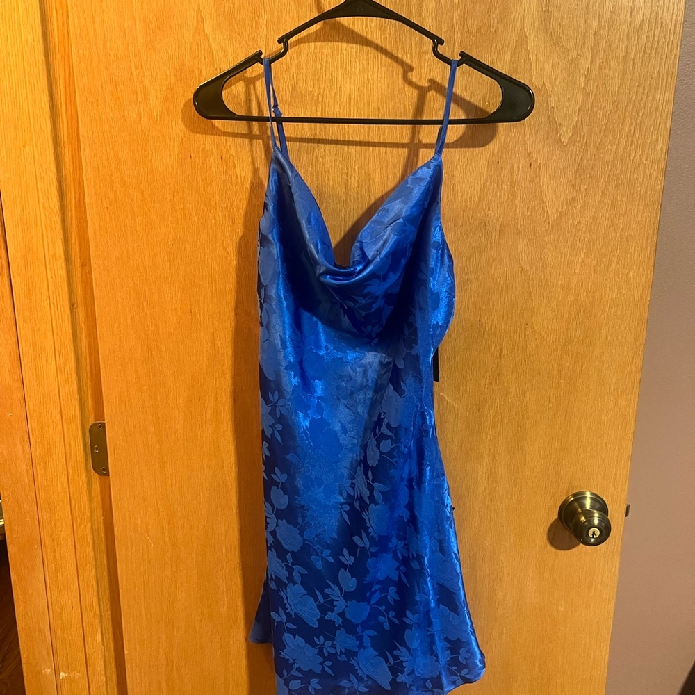 Lulu's Royal Blue Satin Dress